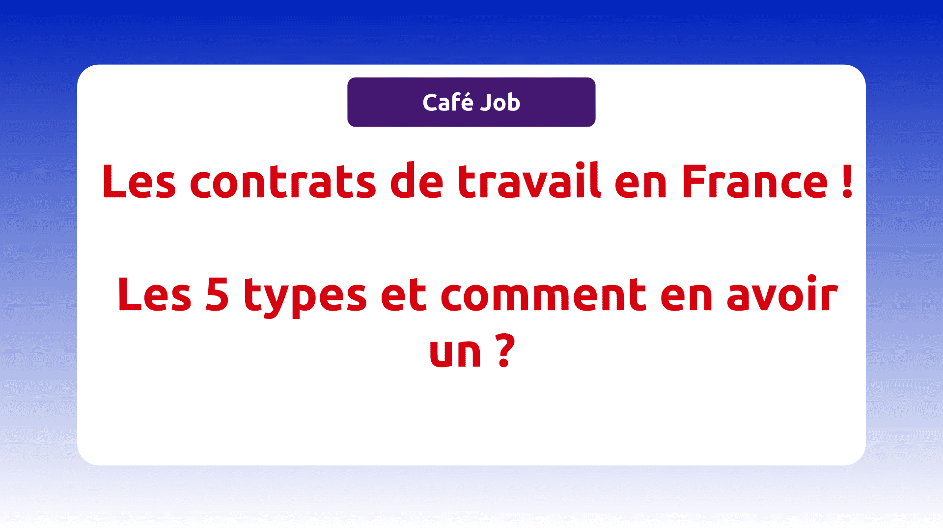 Comment Obtenir Un Contrat De Travail En France En Mobile Legends